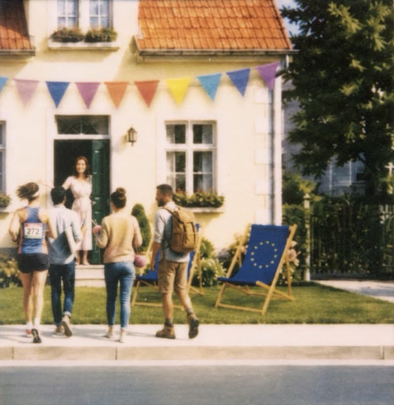 The same community arriving at a welcoming European home